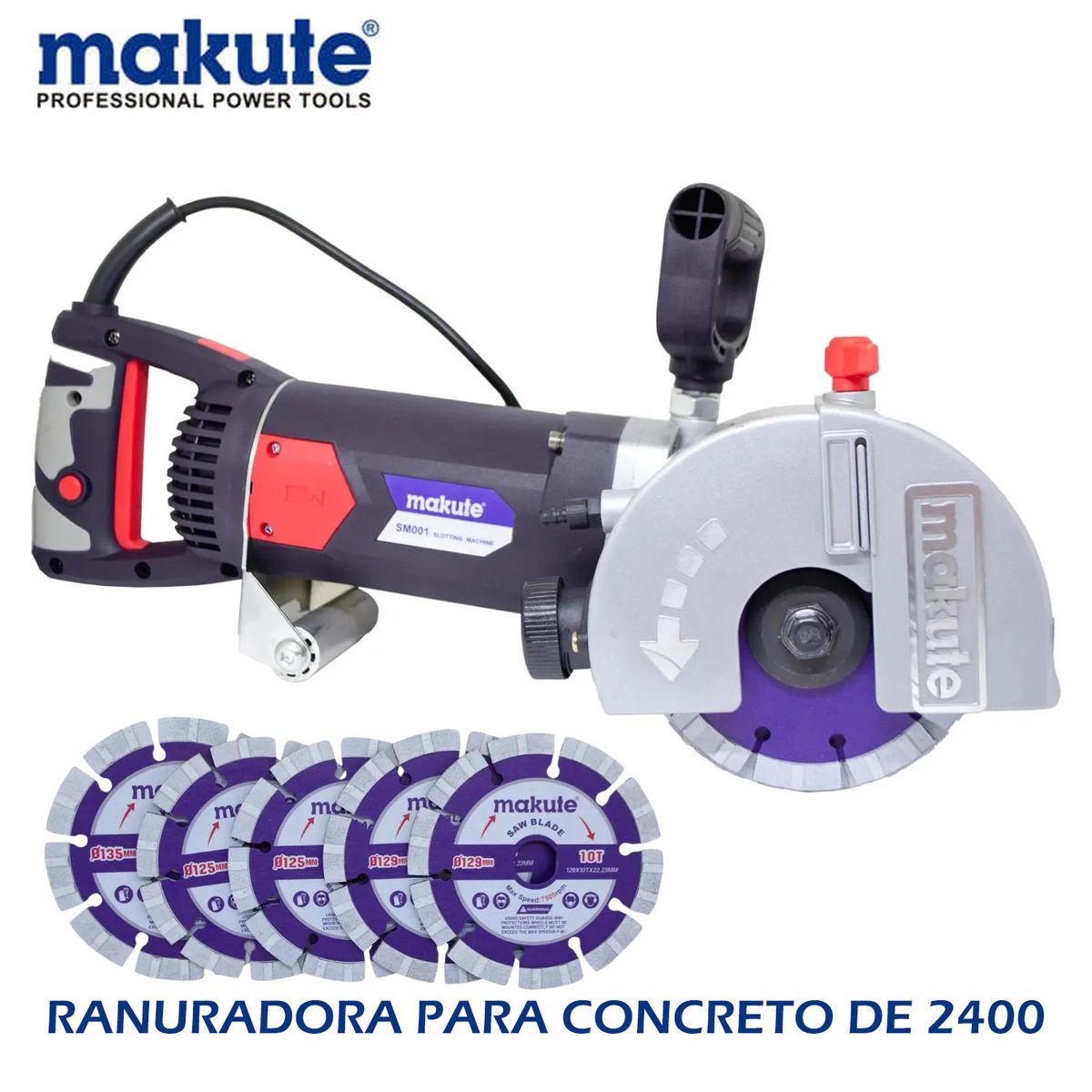 MAKUTE - RANURADORA PARA CONCRETO DE 2400 W