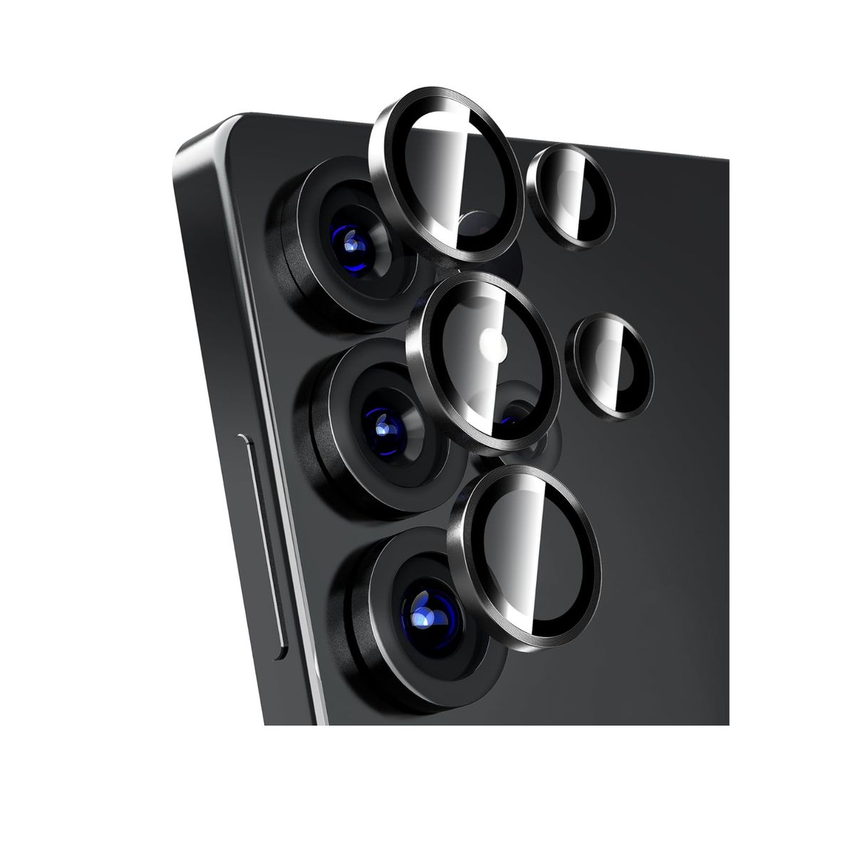 GENERICO - Protector De Cámara para Galaxy S25 Ultra COLOR NEGRO