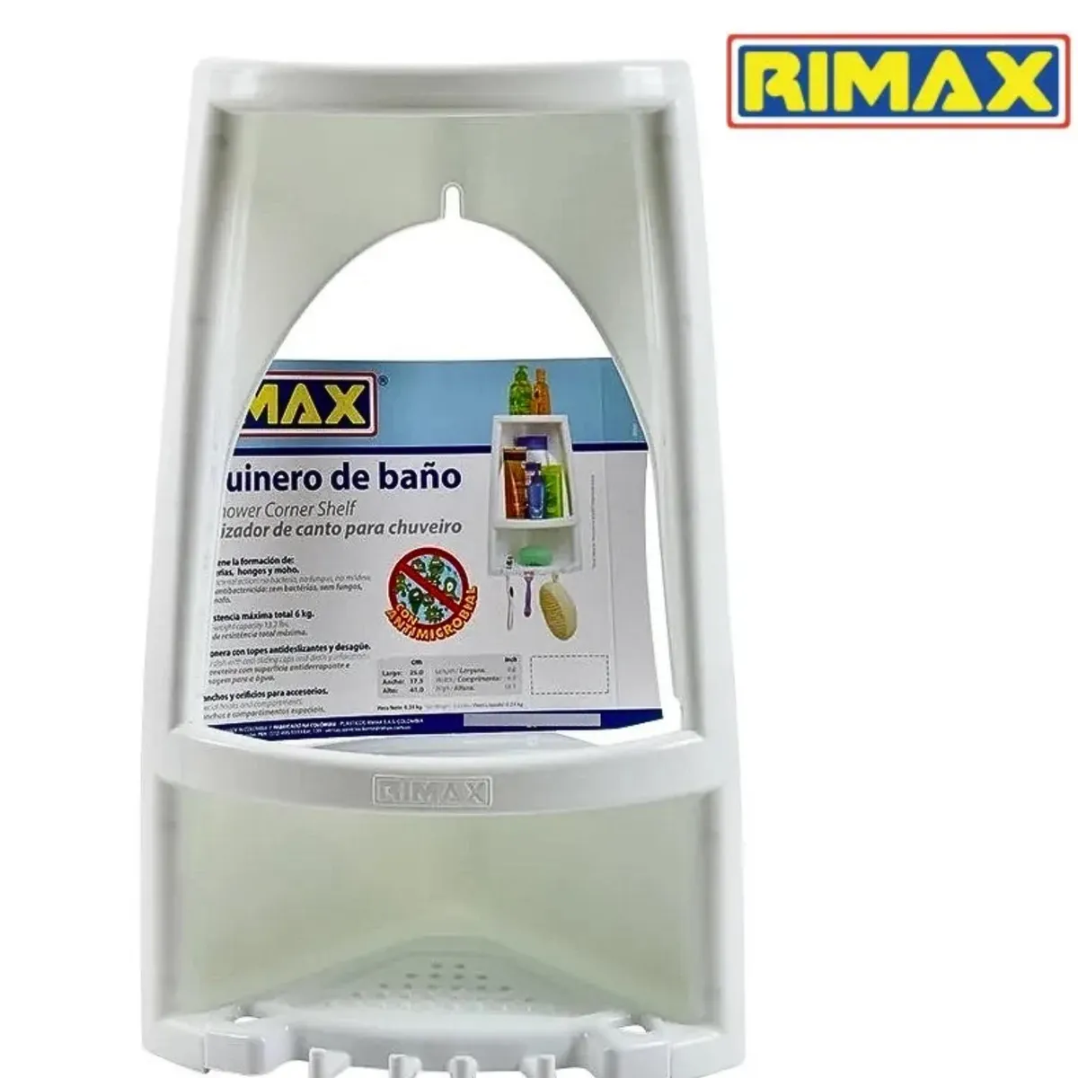 RIMAX - Repisa Esquinera P/Baño  Blanco - Rimax