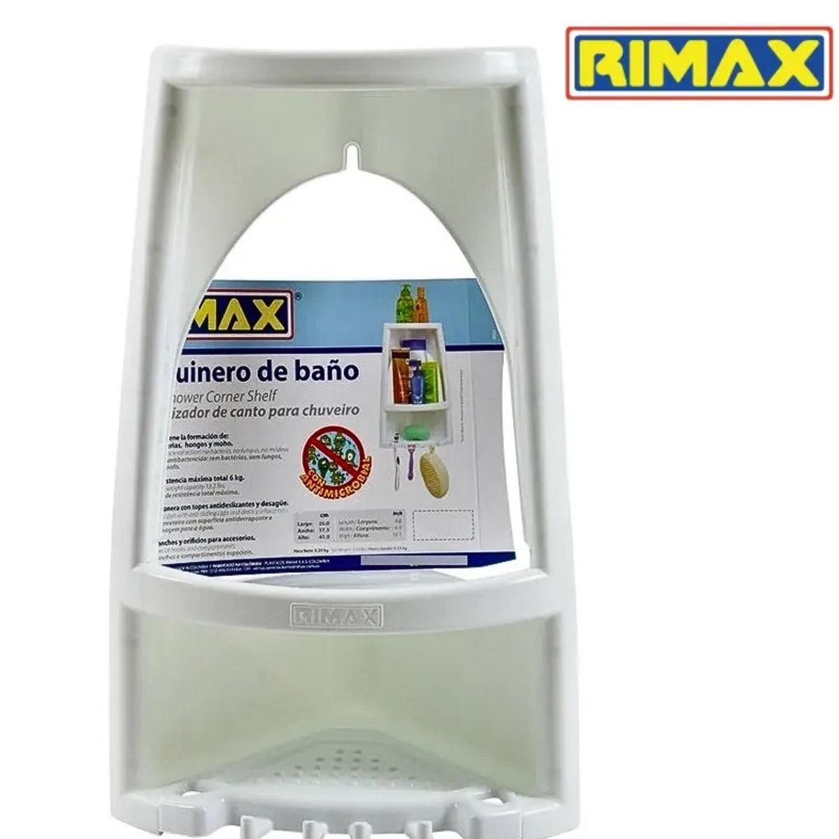 RIMAX - Repisa Esquinera P/Baño  Blanco - Rimax