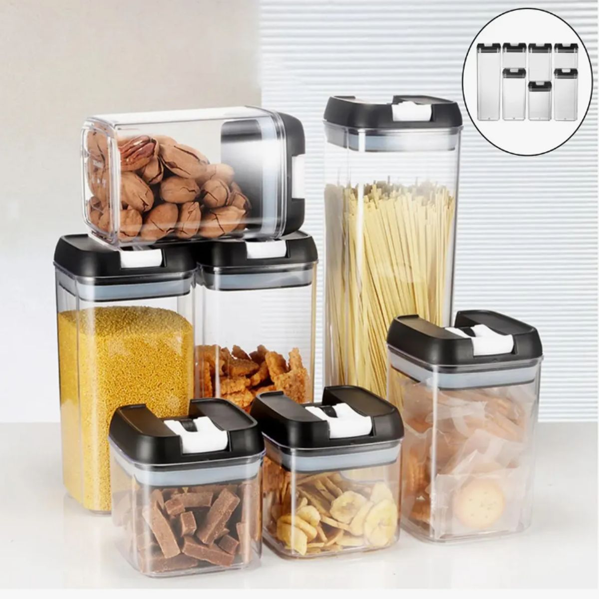 GENERICO - Set de 7 Frascos Envases Herméticos