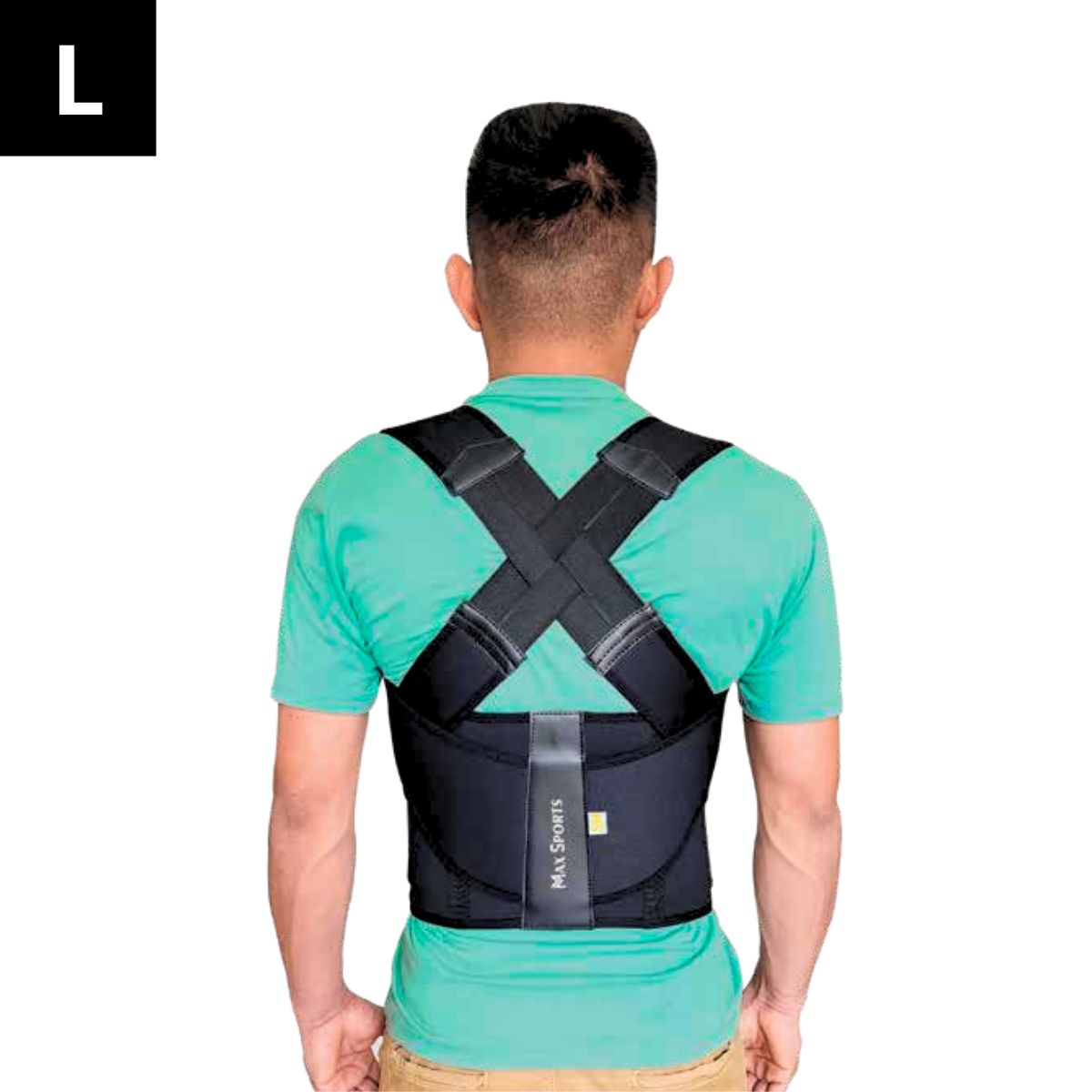 GENERICO - Corrector de Postura Porter Negro L - MAXSPORTS