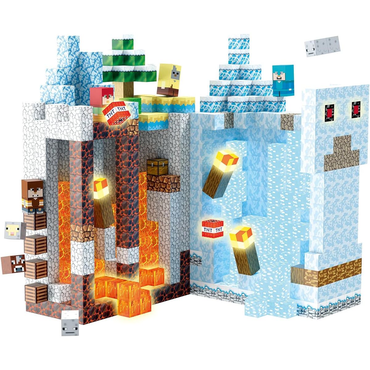 MAGNETI BLOCK - Set Bloques magnéticos Frozen imanes 200 PIEZAS con Luces