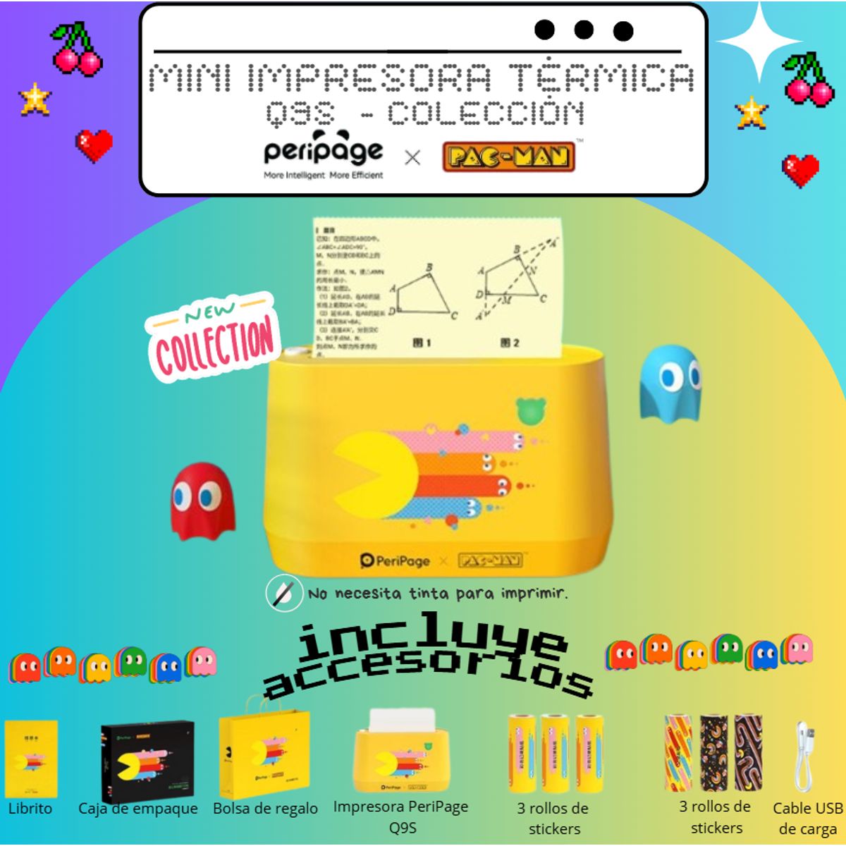 PERIPAGE - Mini impresora térmica bluetooth PERIPAGE by PACMAN Q9S