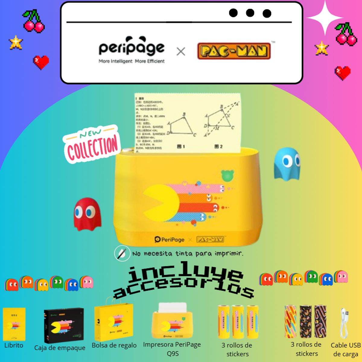 PERIPAGE - Mini impresora térmica bluetooth PERIPAGE by PACMAN Q9S