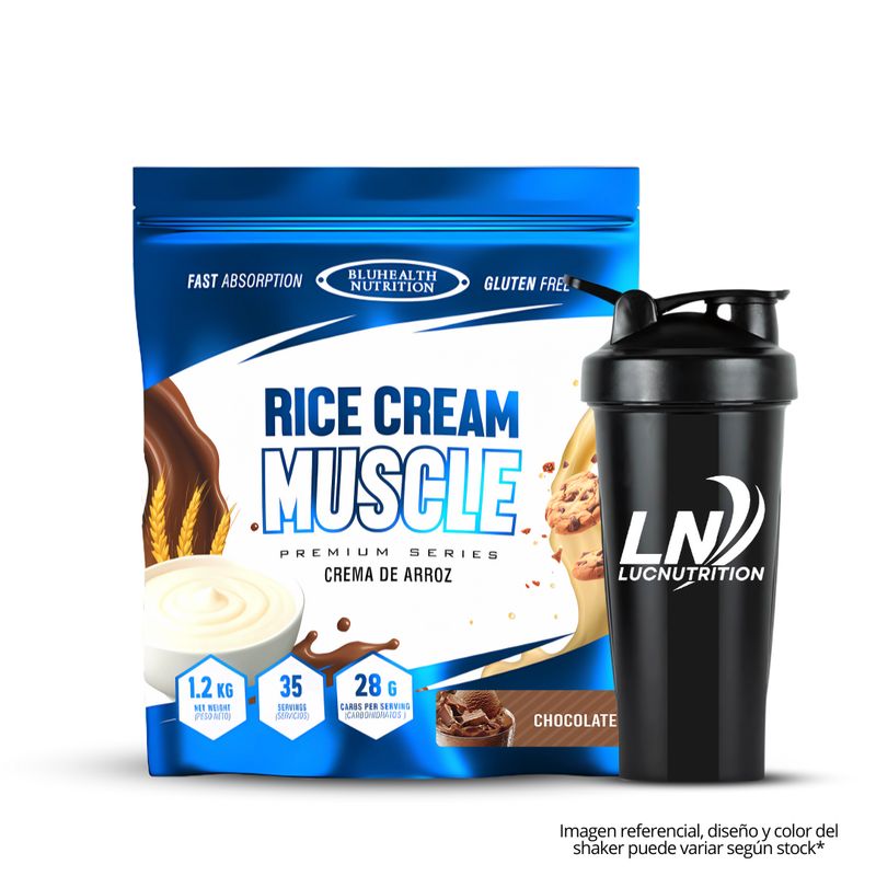 GENERICO - Crema de arroz 1.2 kg Bluhealth Nutrition Chocolate + Shaker
