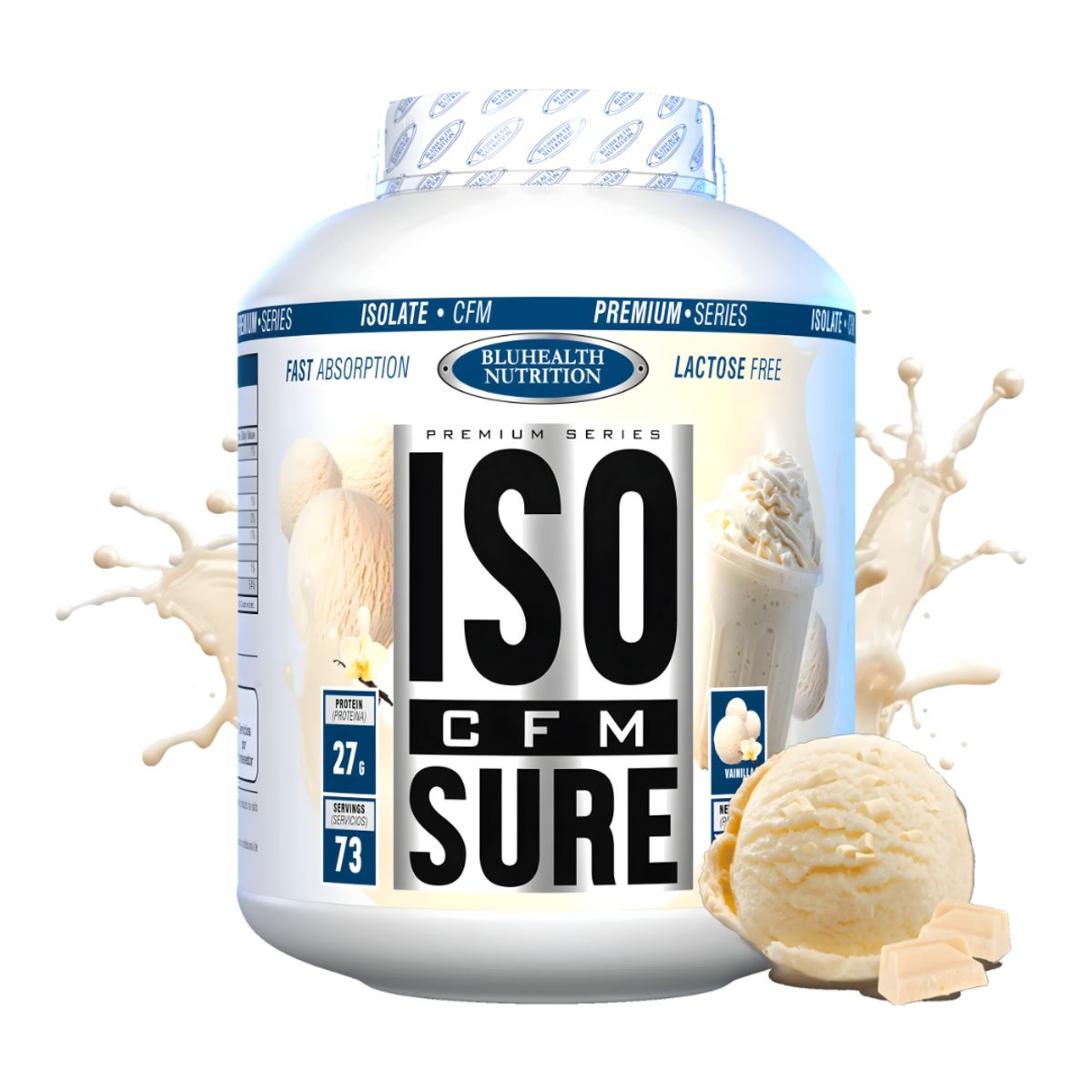 GENERICO - ISO CFM SURE 5 LB Bluhealth Nutrition - Vainilla + Shaker + Portaproteina
