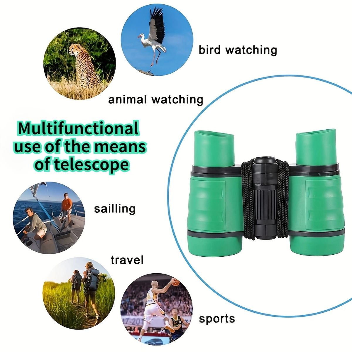 VATYERTY - 1 par de binoculares resistentes a golpes Azul