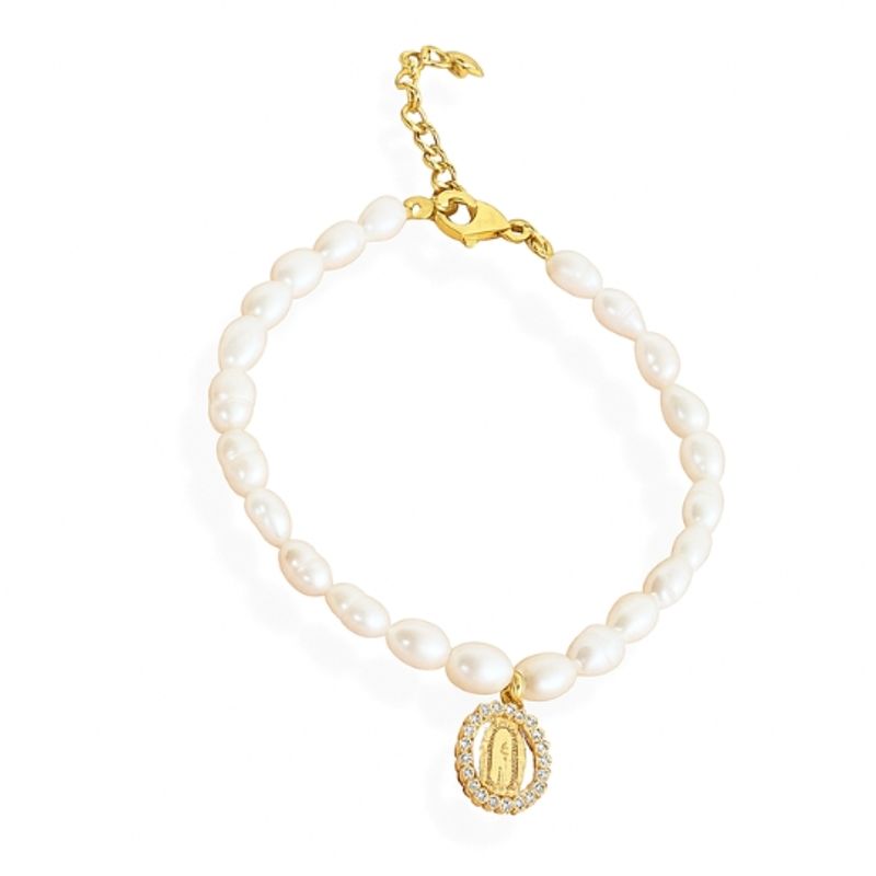 GENERICO - Pulsera Perlas del Rio Mujer Cuentas Virgen de Guadalupe