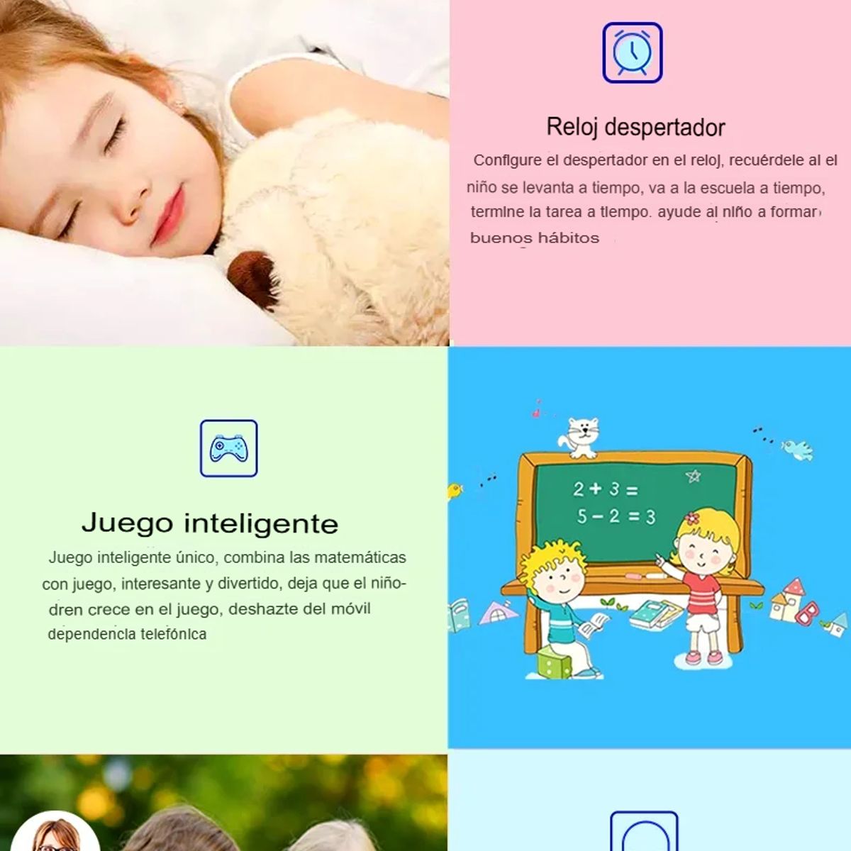 GENERICO - Relojes inteligentes SOS teléfono reloj Smartwatch niños con tarjeta Sim foto