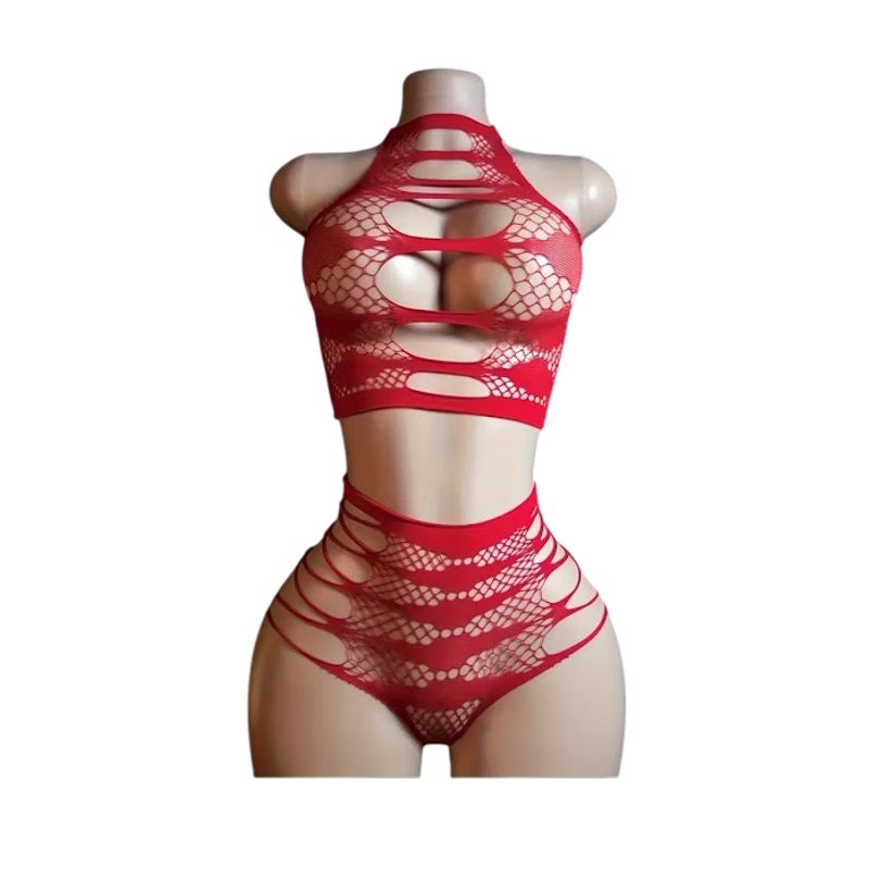 GENERICO - LENCERIA MALLA  CORPORAL CATSUIT