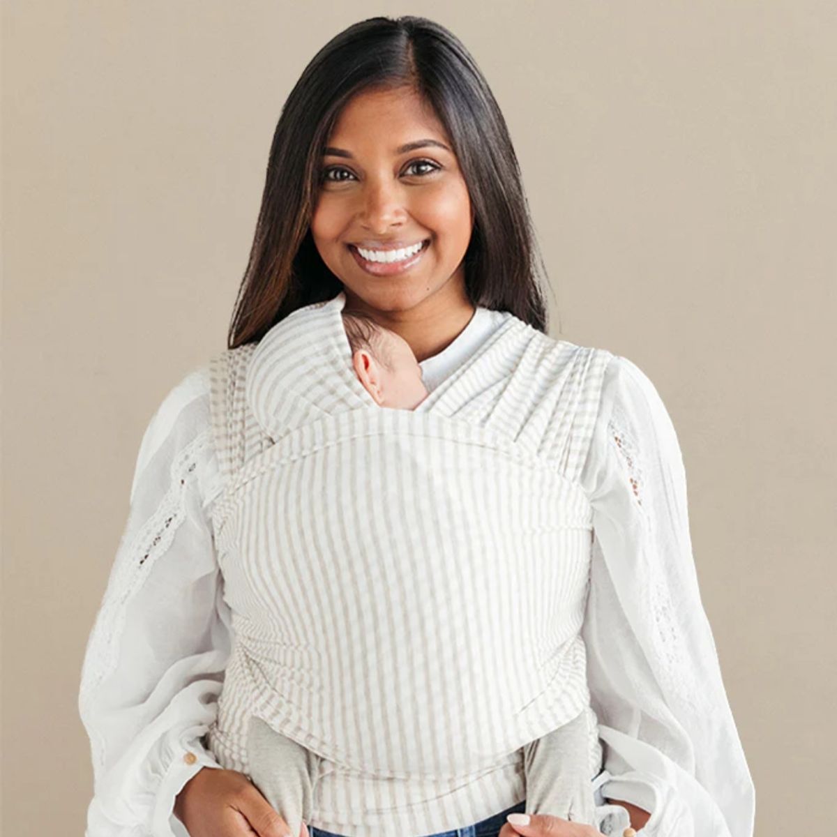 GENERICO - Fular NEW BORN Nemito 100% algodón STRIPES FINO GRIS