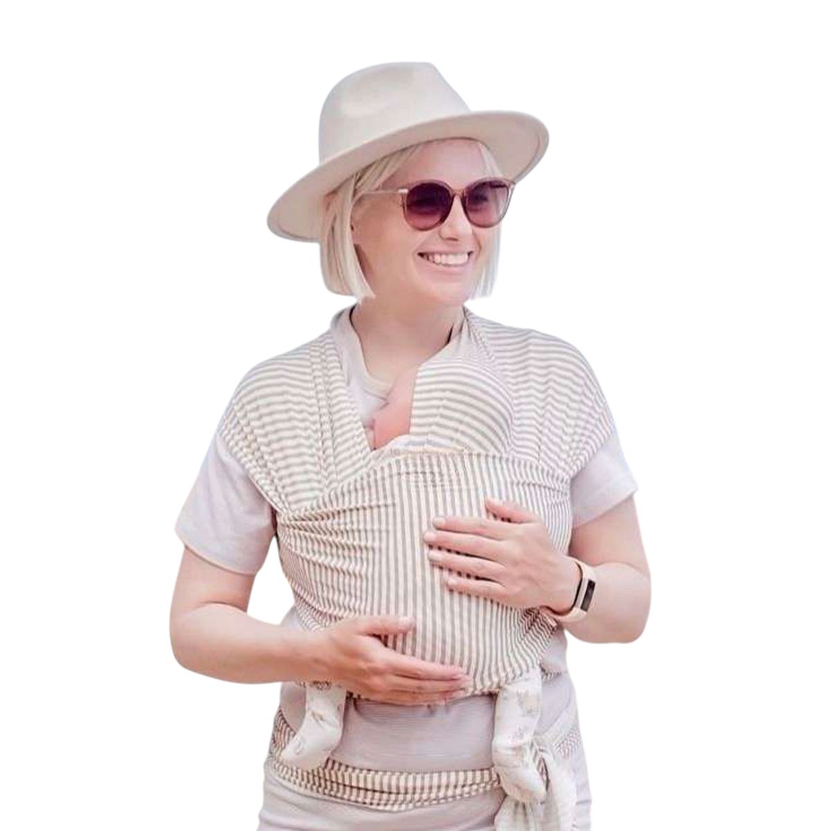 GENERICO - Fular NEW BORN Nemito 100% algodón STRIPES FINO ROSA