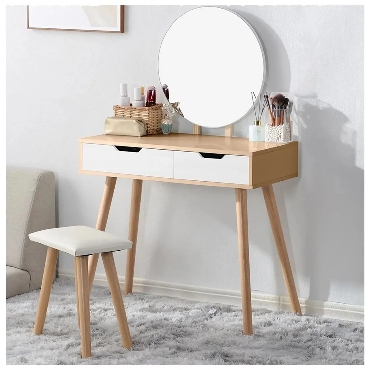 VENTITAS HOME - Tocador Ventitas Home Leiona 2 Cajones Espejo Y Banco