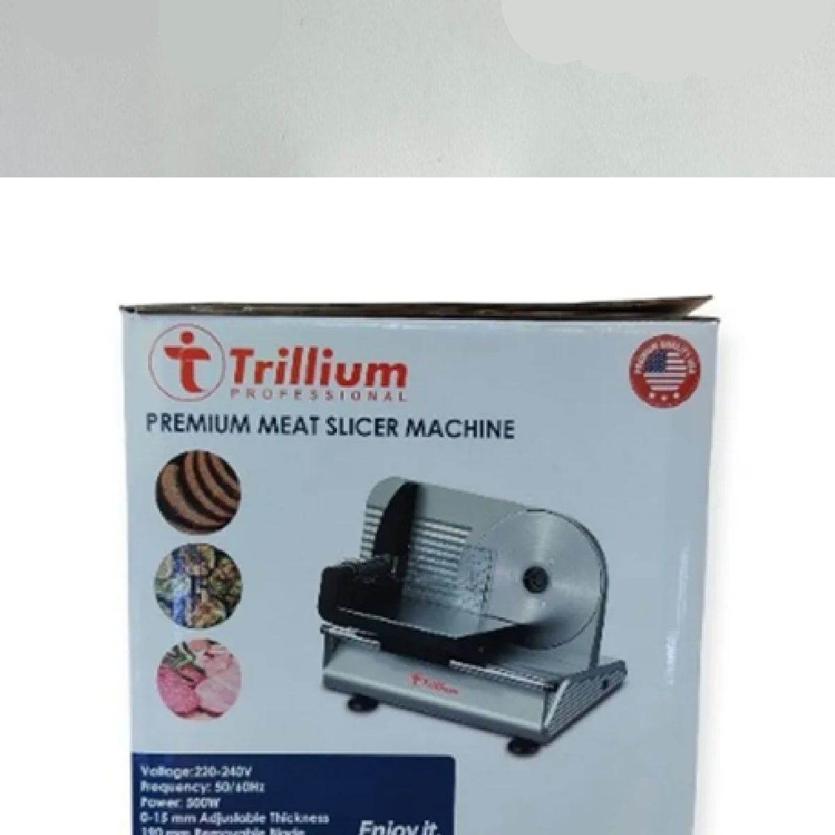 GENERICO - Cortadora Rebanadora de embutidos TRILLIUM Acero RojoPlateado