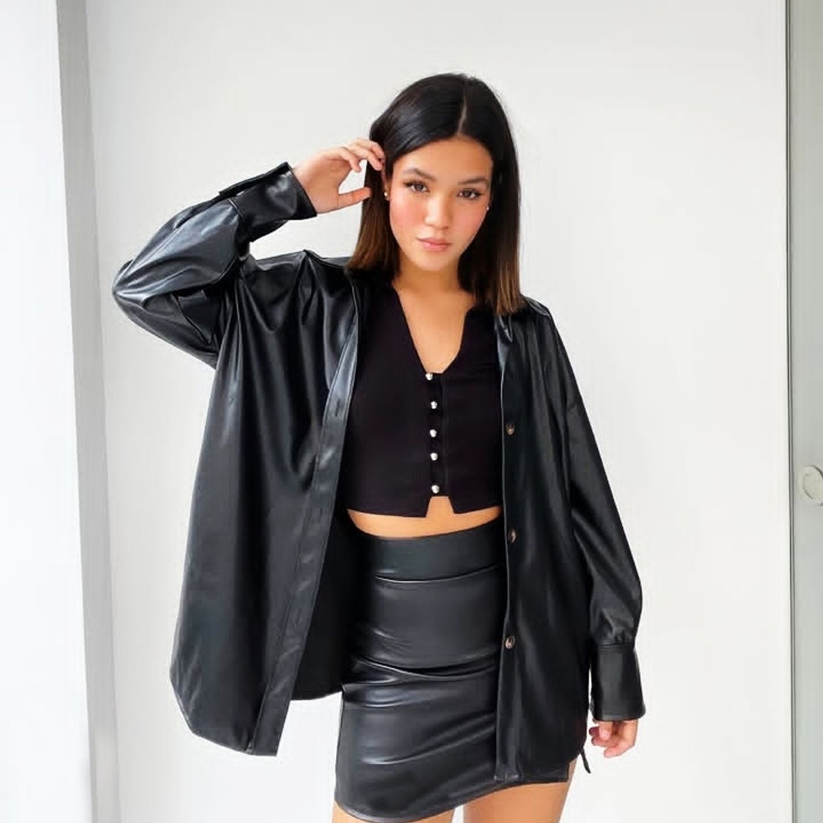 GENERICO - CAMISA CUERINA OVERSIZE MODA PARA MUJER