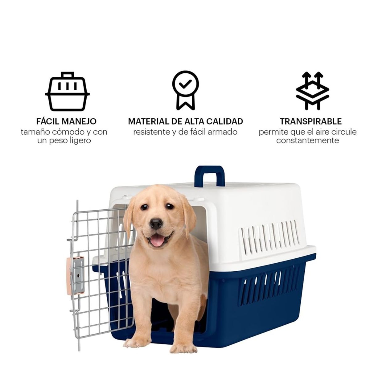 GENERICO - Transportador Kennel L60 Mascotas Pequeñas Piso Impermeable