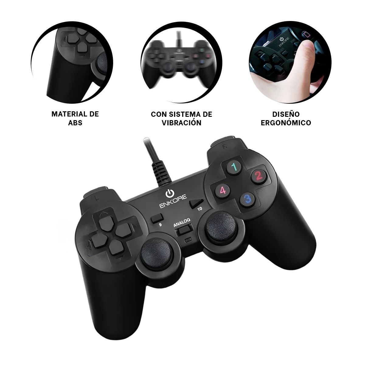 GENERICO - Pack4 Mando Preciso Player en Tono Negro Y+Ligas de Regalo