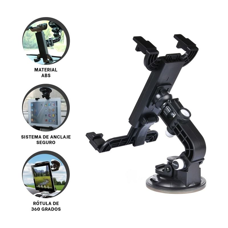 GENERICO - Pack4 Soporte para Tablets Negro Y+Banderitas Adhesivas