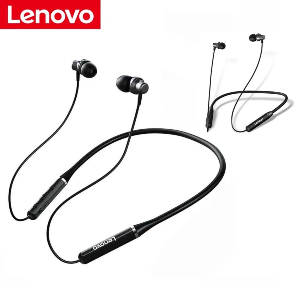 LENOVO - Audifonos Lenovo BT HE05 Negro x2