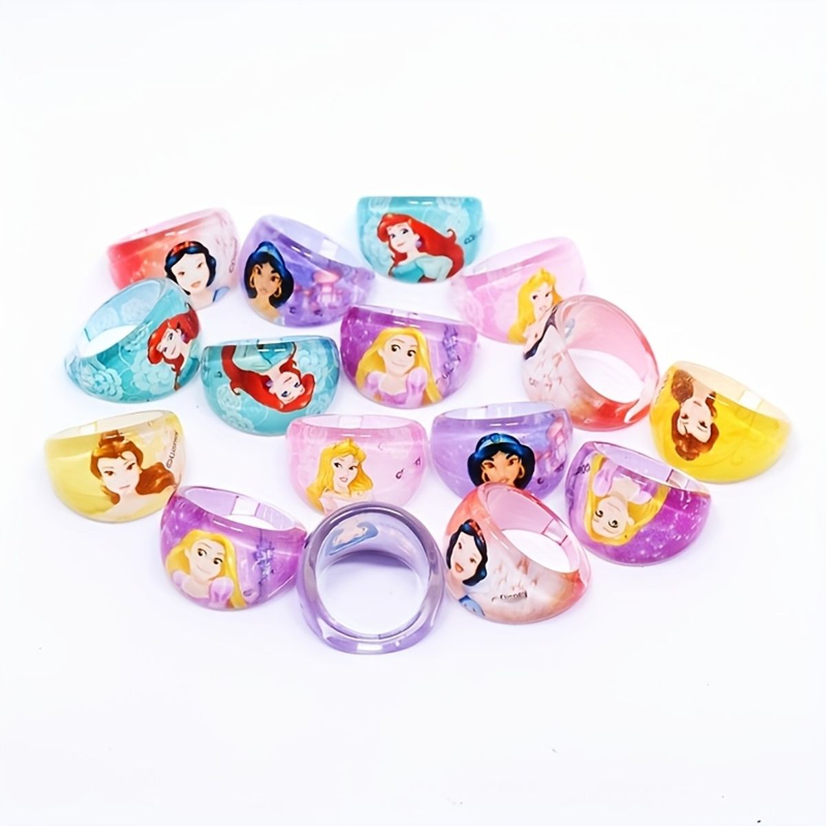 VATYERTY - 10 anillos de cúpula de princesas Disney