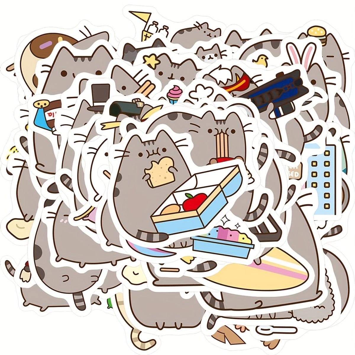 VATYERTY - 100 pegatinas adorables de la vida cotidiana de los gatos