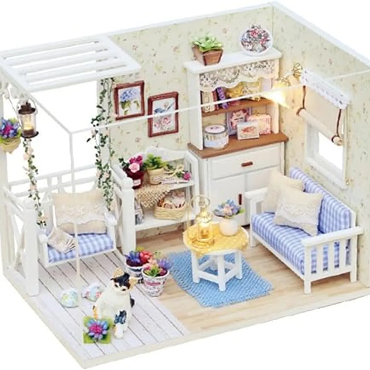 VATYERTY - Kit de Casa en Miniatura Modelo de Casa de Madera Navideña