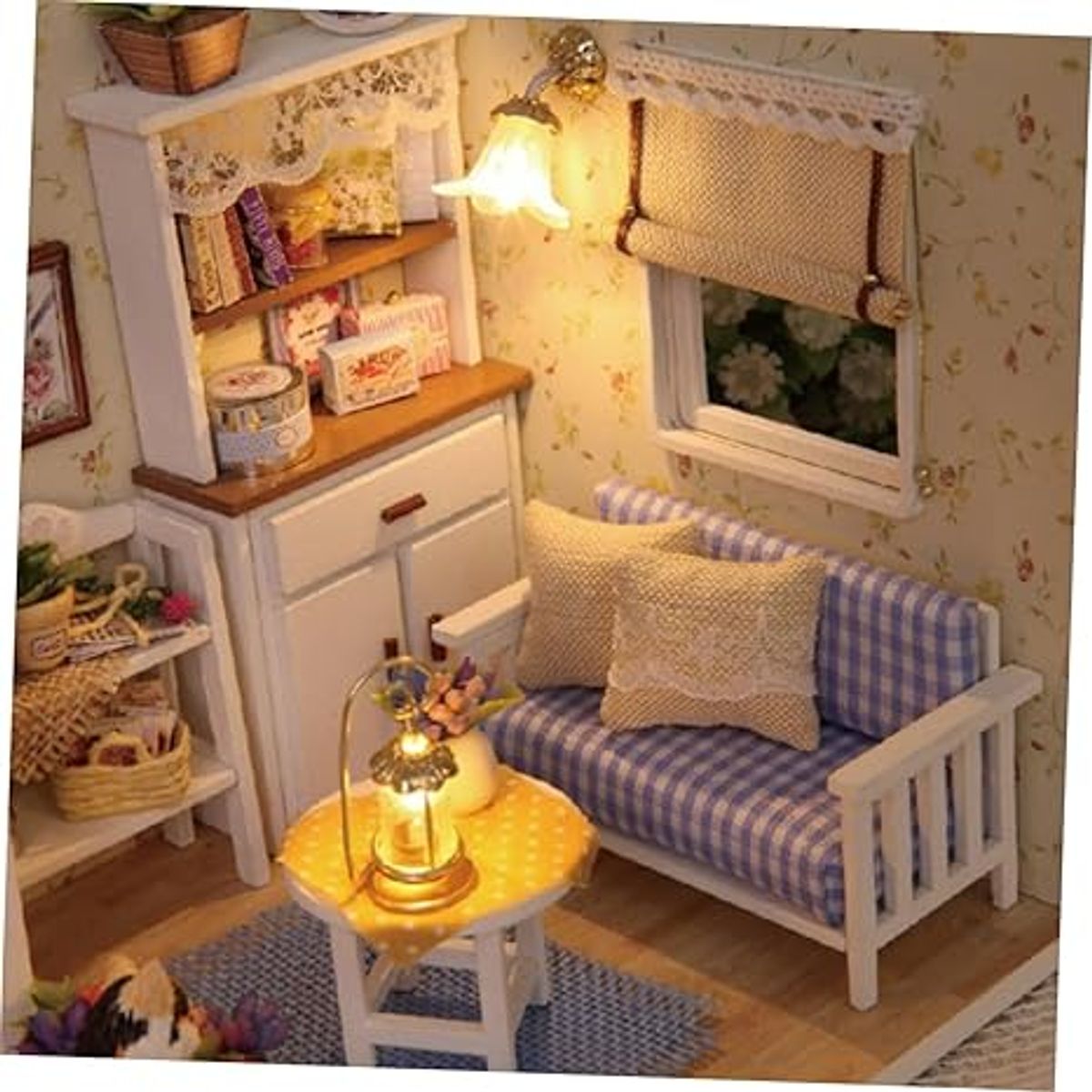 VATYERTY - Kit de Casa en Miniatura Modelo de Casa de Madera Navideña