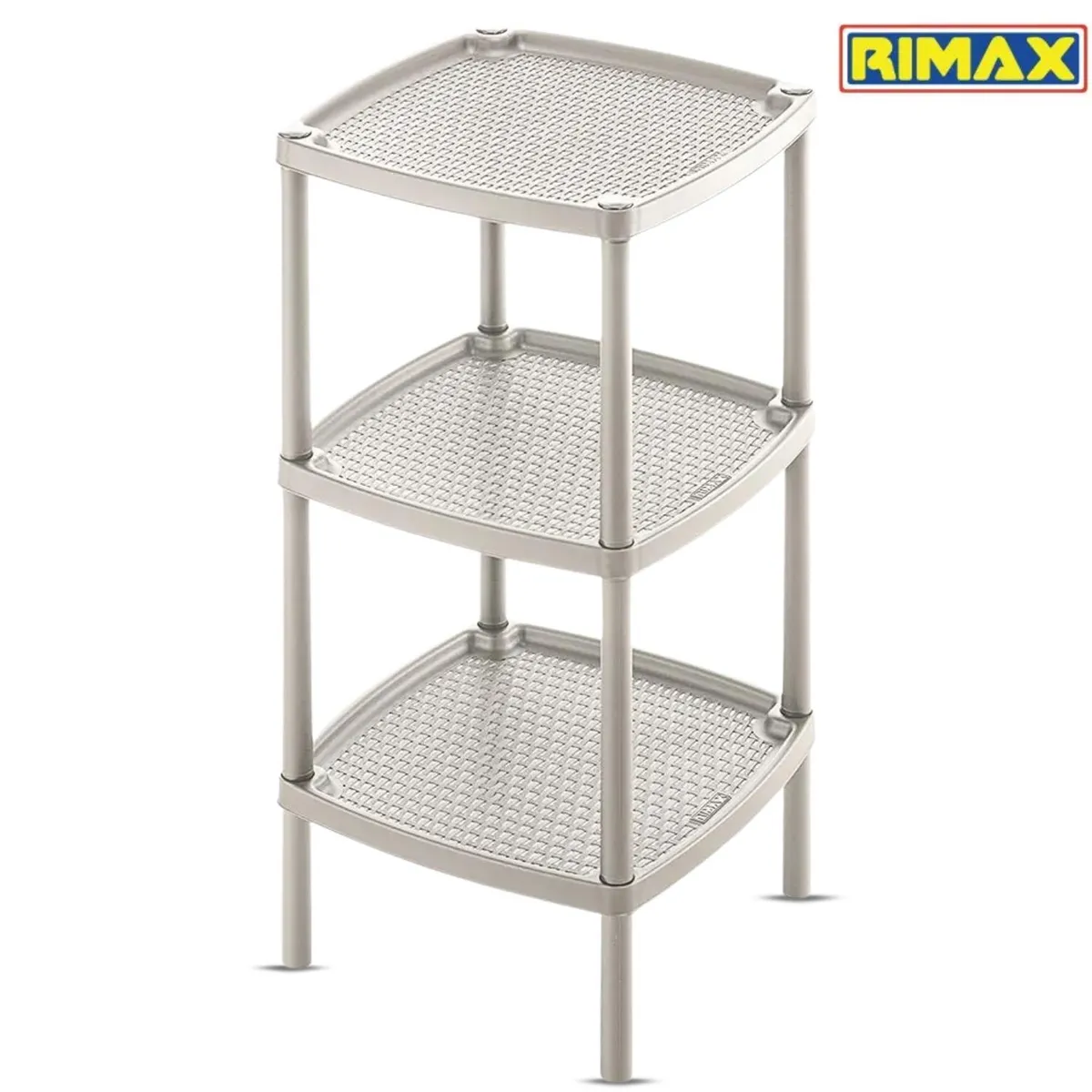 RIMAX - Mesa Multiuso Cuadrada 3 Niveles Taupe Rattan- rimax