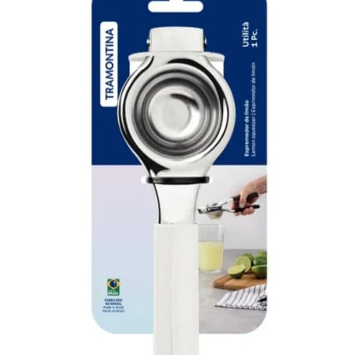 TRAMONTINA - EXPRIMIDOR DE LIMON ACERO INOX MANGO BLANCO TRAMONTINA UTILITA