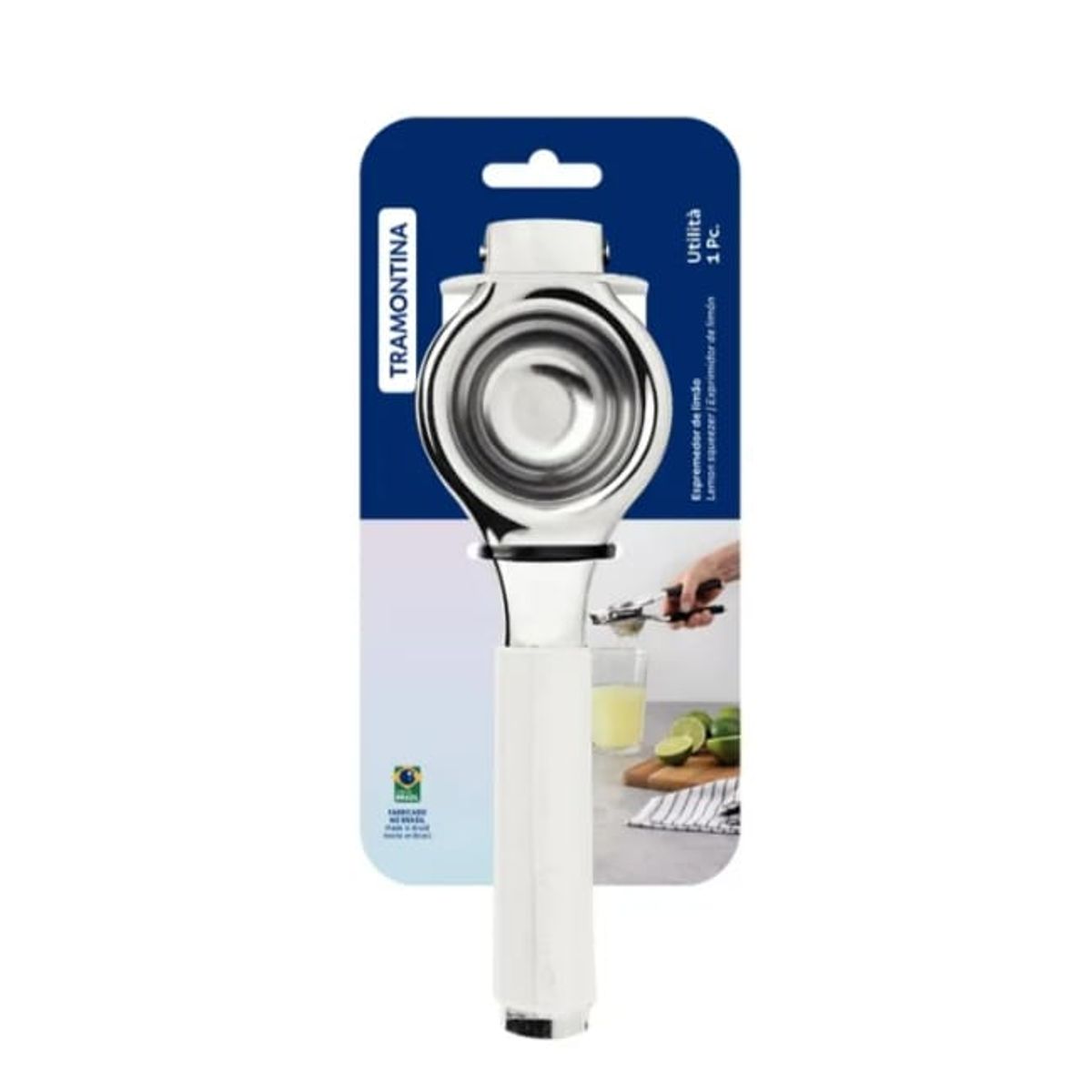 TRAMONTINA - EXPRIMIDOR DE LIMON ACERO INOX MANGO BLANCO TRAMONTINA UTILITA