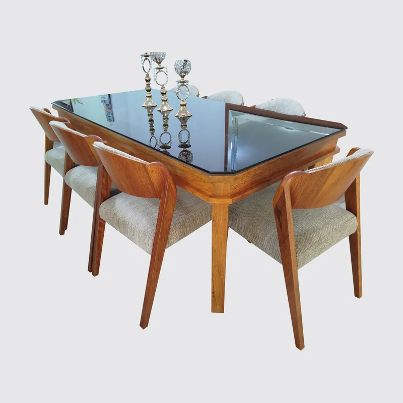 STIL NOVO - JUEGO DE COMEDOR 8 SILLAS PATRICIA BEIGE CLARO