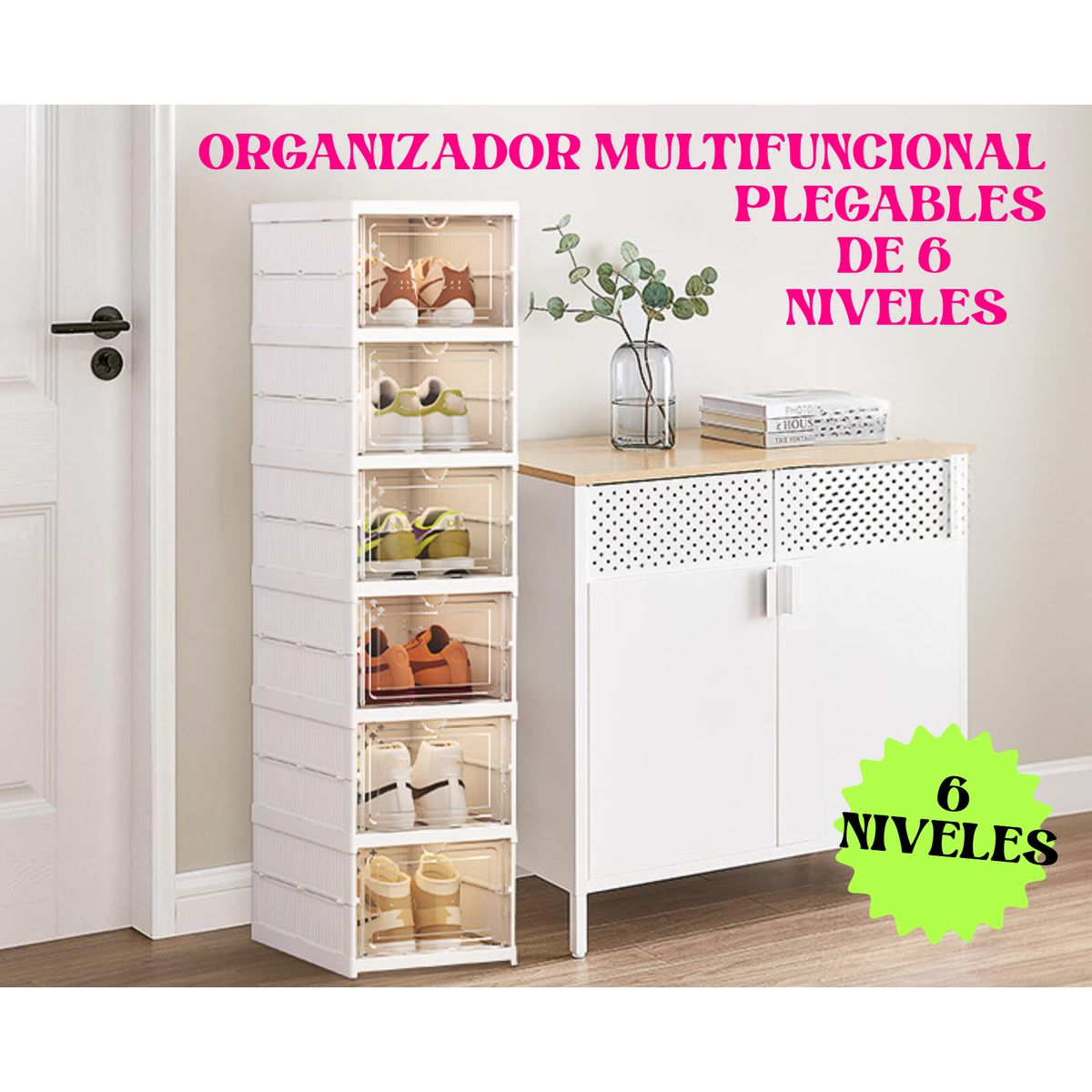 GENERICO - ORGANIZADOR ARMARIO DE ALMACENAMIENTO PLEGABLE DE 6 NIVELES