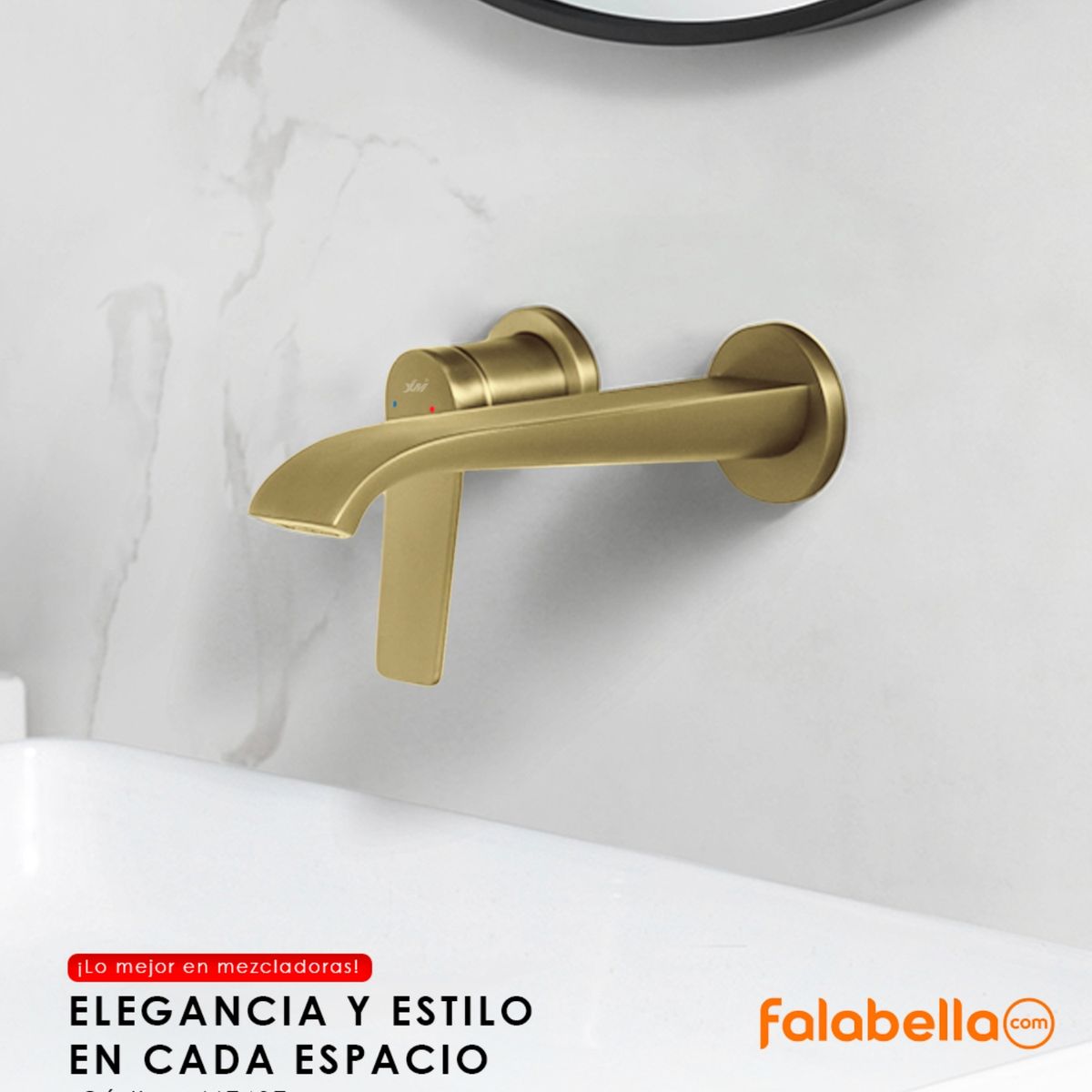 XM - Grifo Mezcladora para Ducha Tina M7401 NANO DORADO