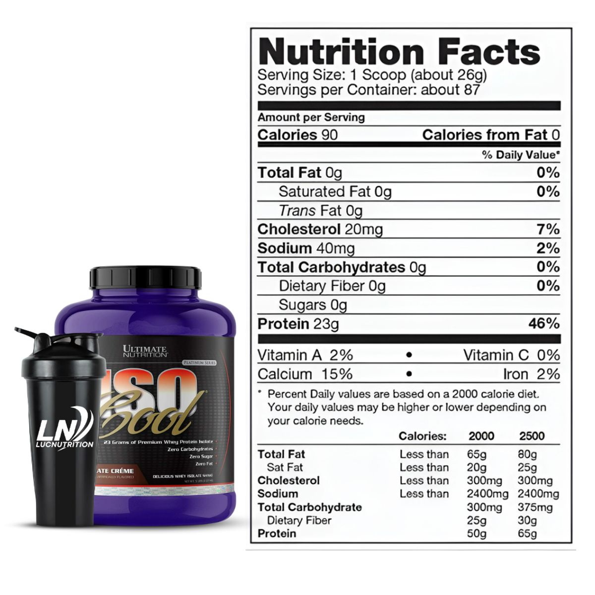 ULTIMATE NUTRITION - Iso Cool 5 LB Chocolate Crema + Shaker