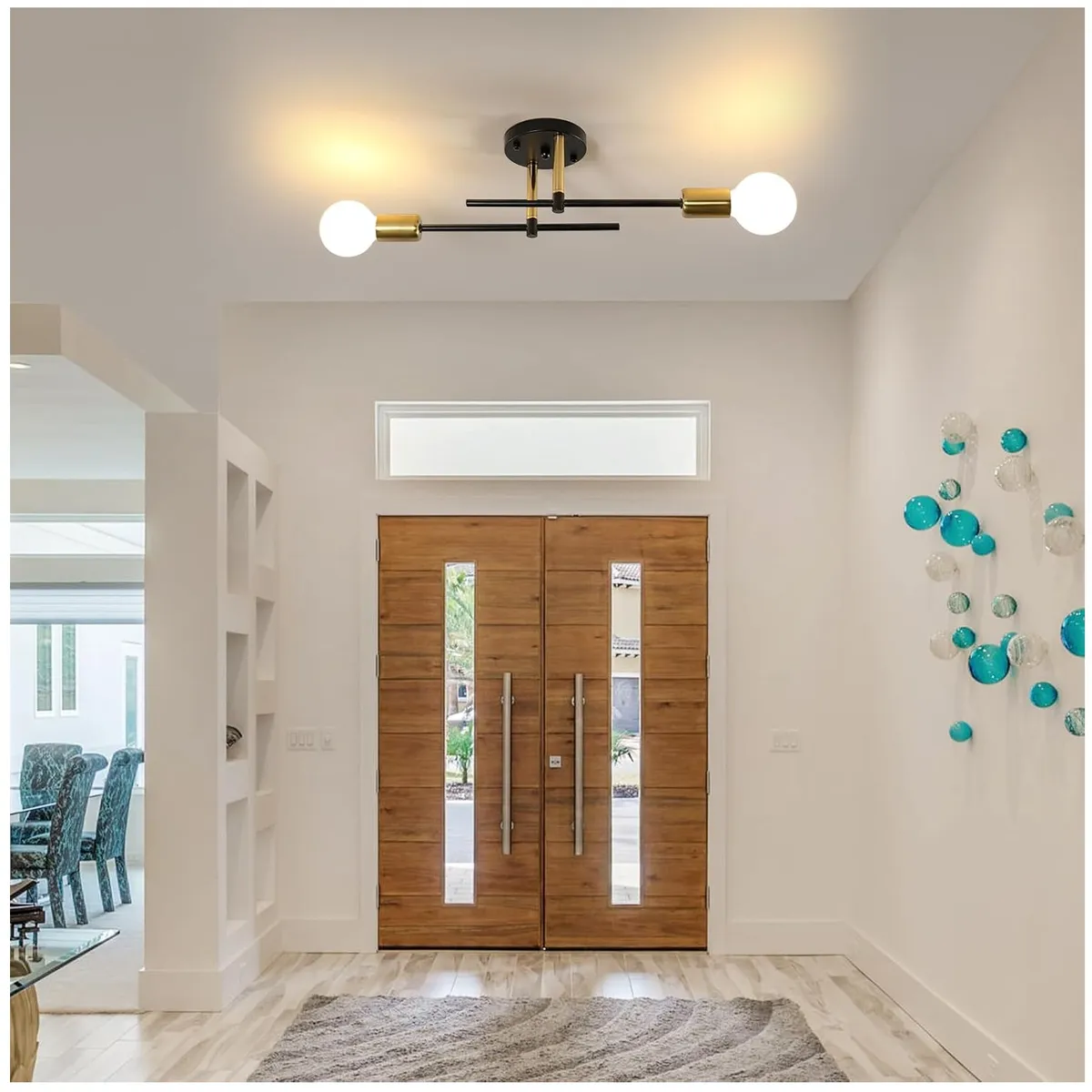 GENERICO - Lámpara de techo moderna de decoración de 2 luces incluye focos