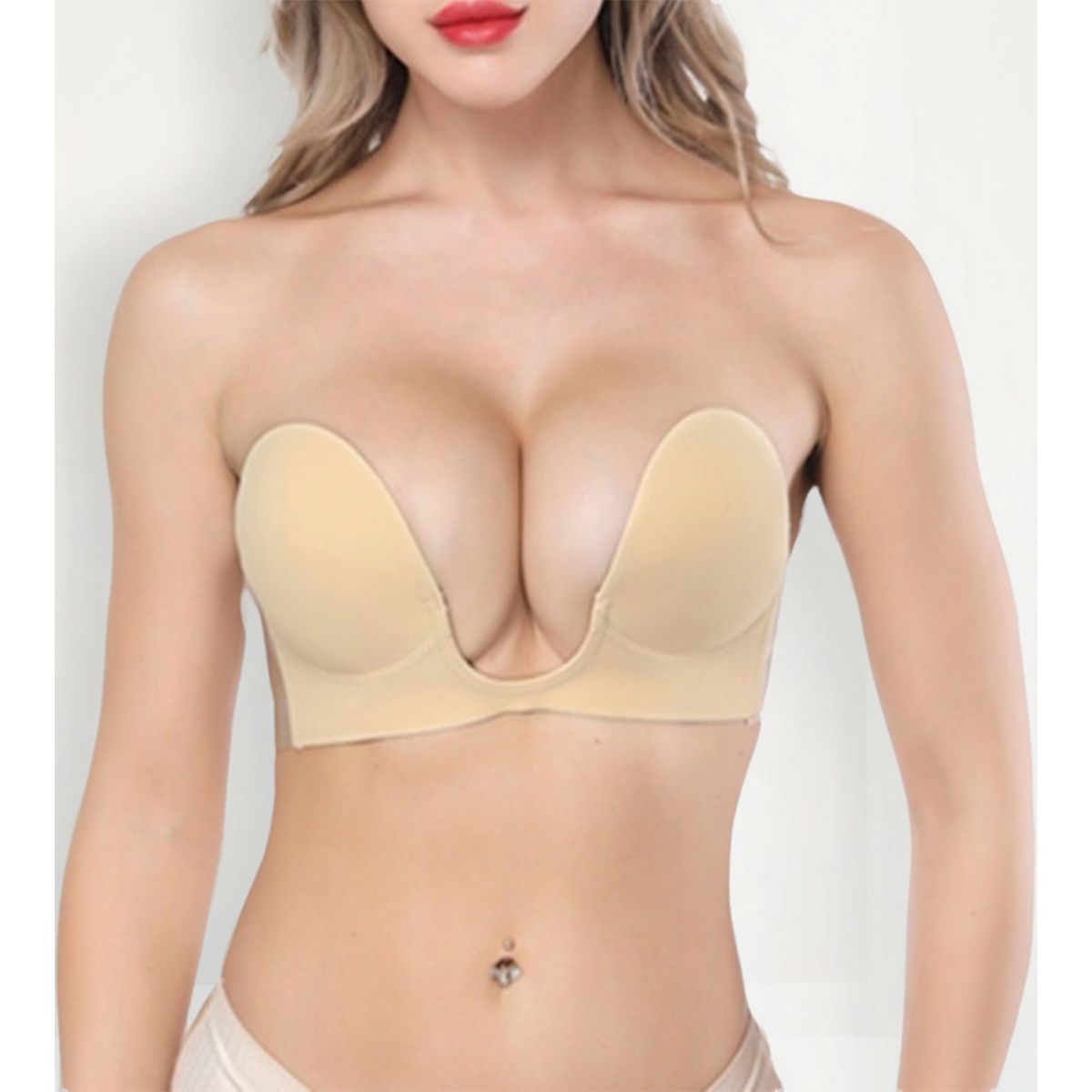 ZIMRAHYG - Brasier Bra Push Up Escote Profundo Straple Sin Espalda
