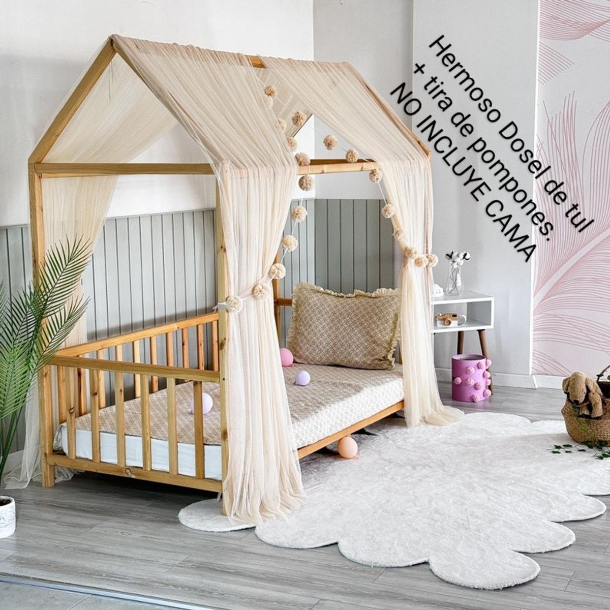 GENERICO - NO INCLUYE CAMA Dosel tul para cama Casa montessori