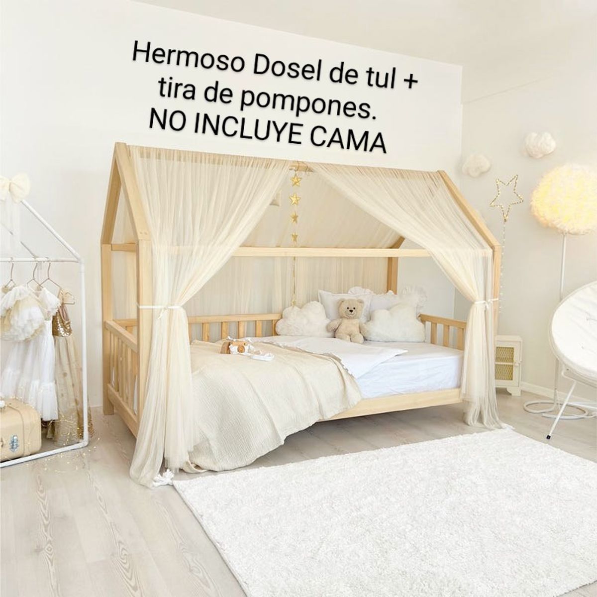 GENERICO - NO INCLUYE CAMA Dosel tul para cama Casa montessori