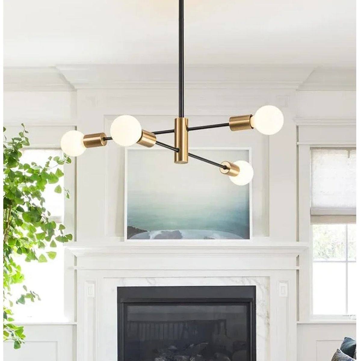 GENERICO - Lámpara de techo moderna de decoración de 4 luces incluye focos