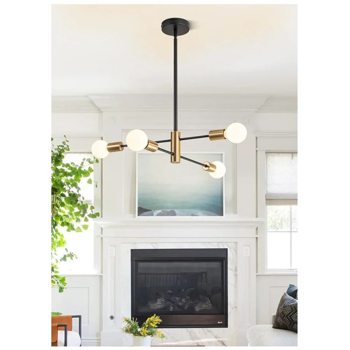 GENERICO - Lámpara de techo moderna de decoración de 4 luces incluye focos