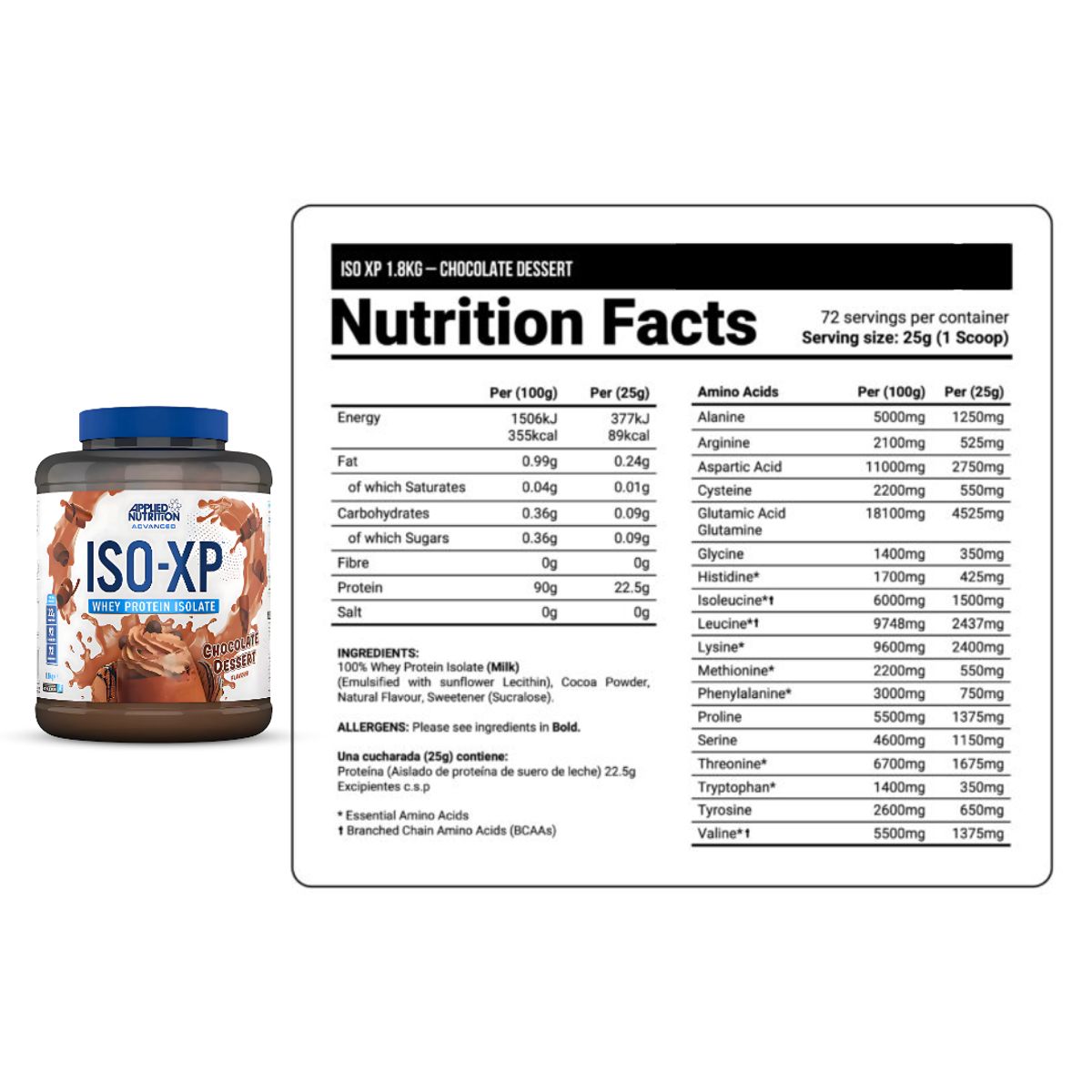 Applied Nutrition - Iso XP 1.8 KG Proteina Isolatada - Chocolate Dessert + Creatina Myprotein 250 G