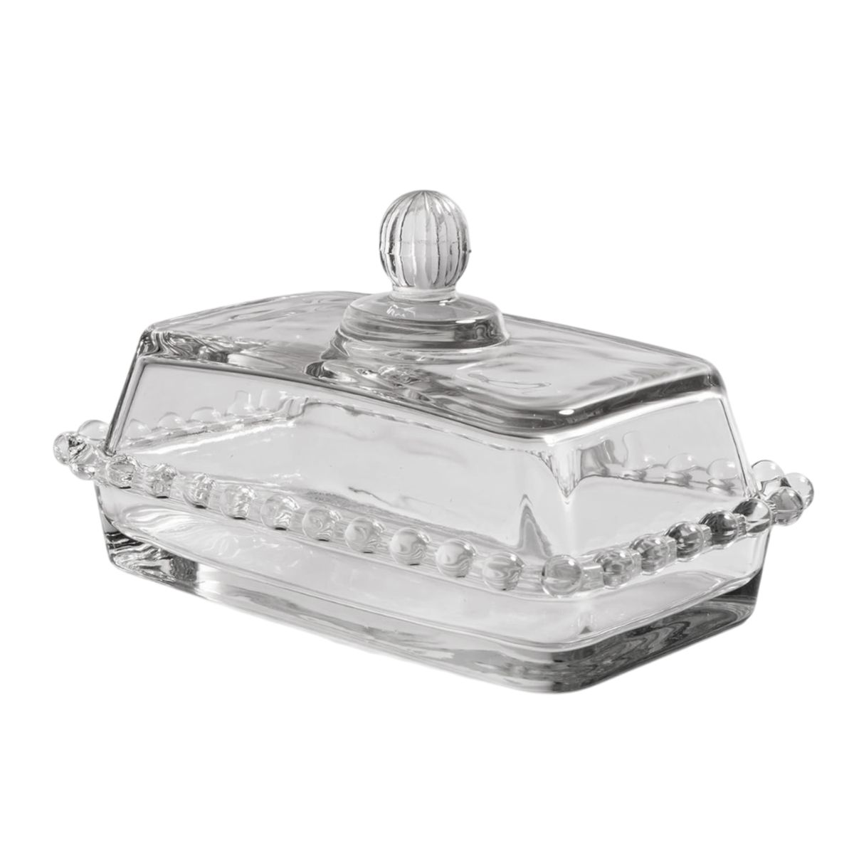 HYGGE - Mantequillero de Vidrio con Borde de Cuencas