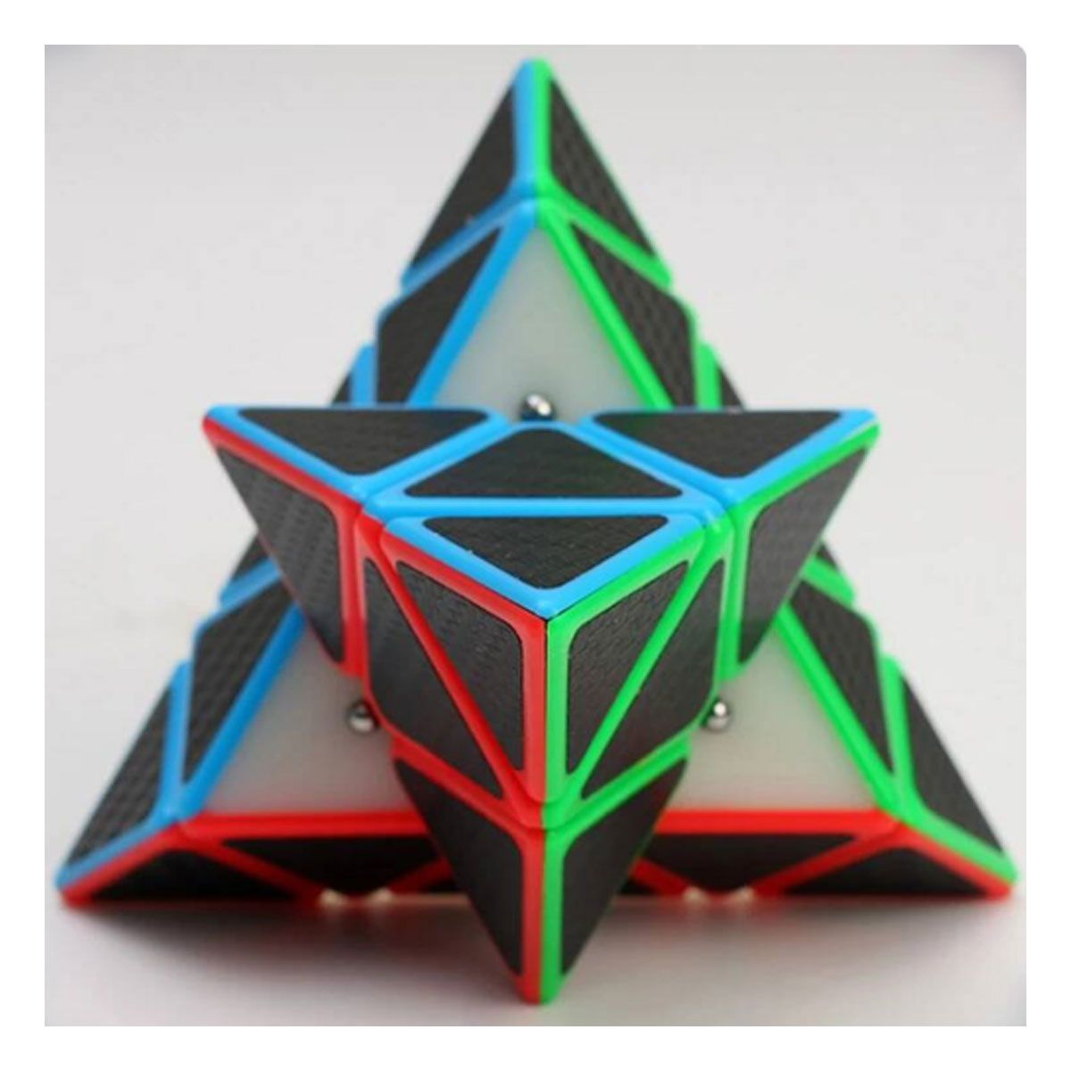 GENERICO - Pack6 Piramide Magica de 3x3 Negro Y+Papel de Regalo