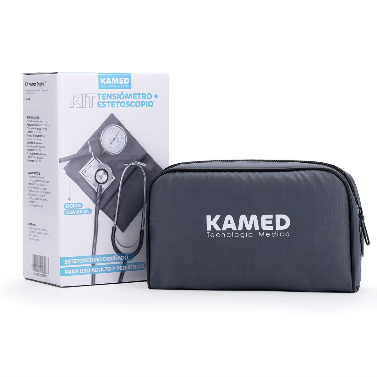 GENERICO - Tensiómetro Manual Aneroide con Estetoscopio KAMED Gris