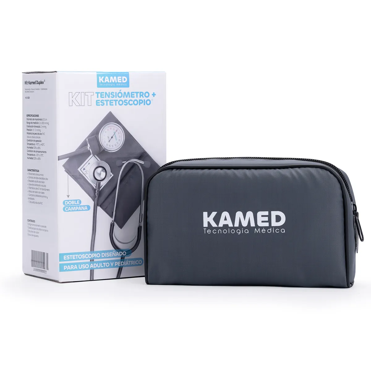 GENERICO - Tensiómetro Manual Aneroide con Estetoscopio KAMED Gris