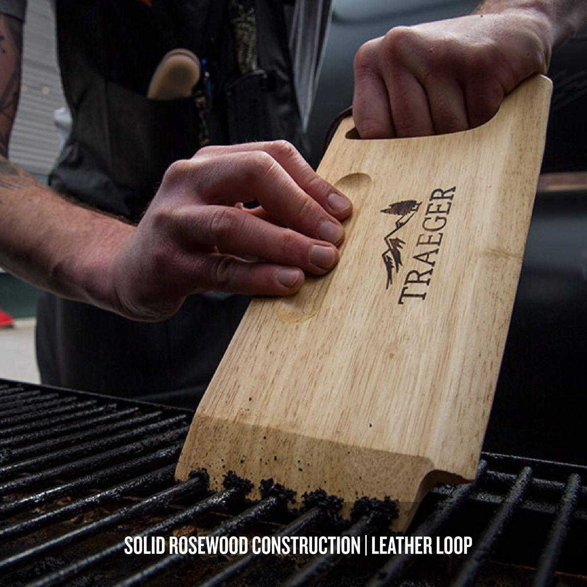 VATYERTY - Raspador de parrilla de madera  Limpiador de rejillas de madera maciza