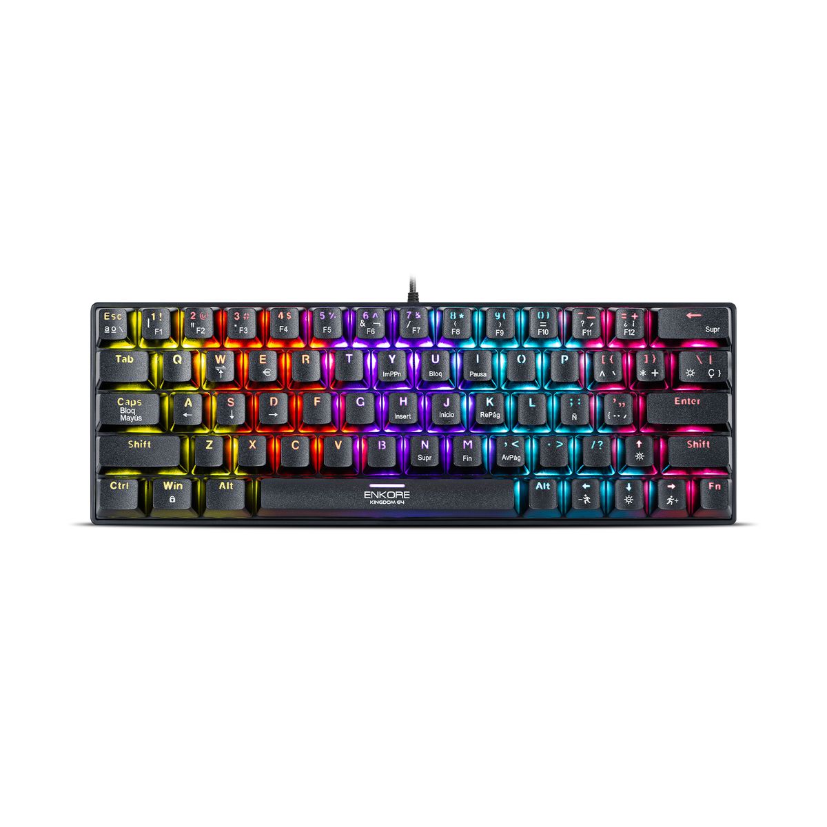 ENKORE - Teclado Mecánico TKL 64 Teclas RainbowLED Enkore Kingdom 64 ENK 1008