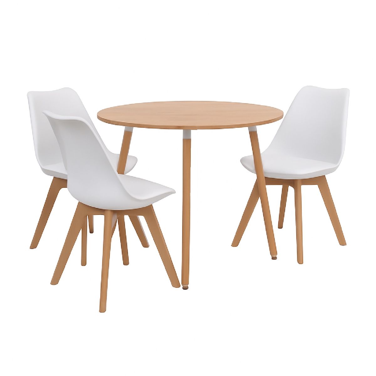 MOBELART - Juego de comedor Loma 3 puestos Blanco möbelArt