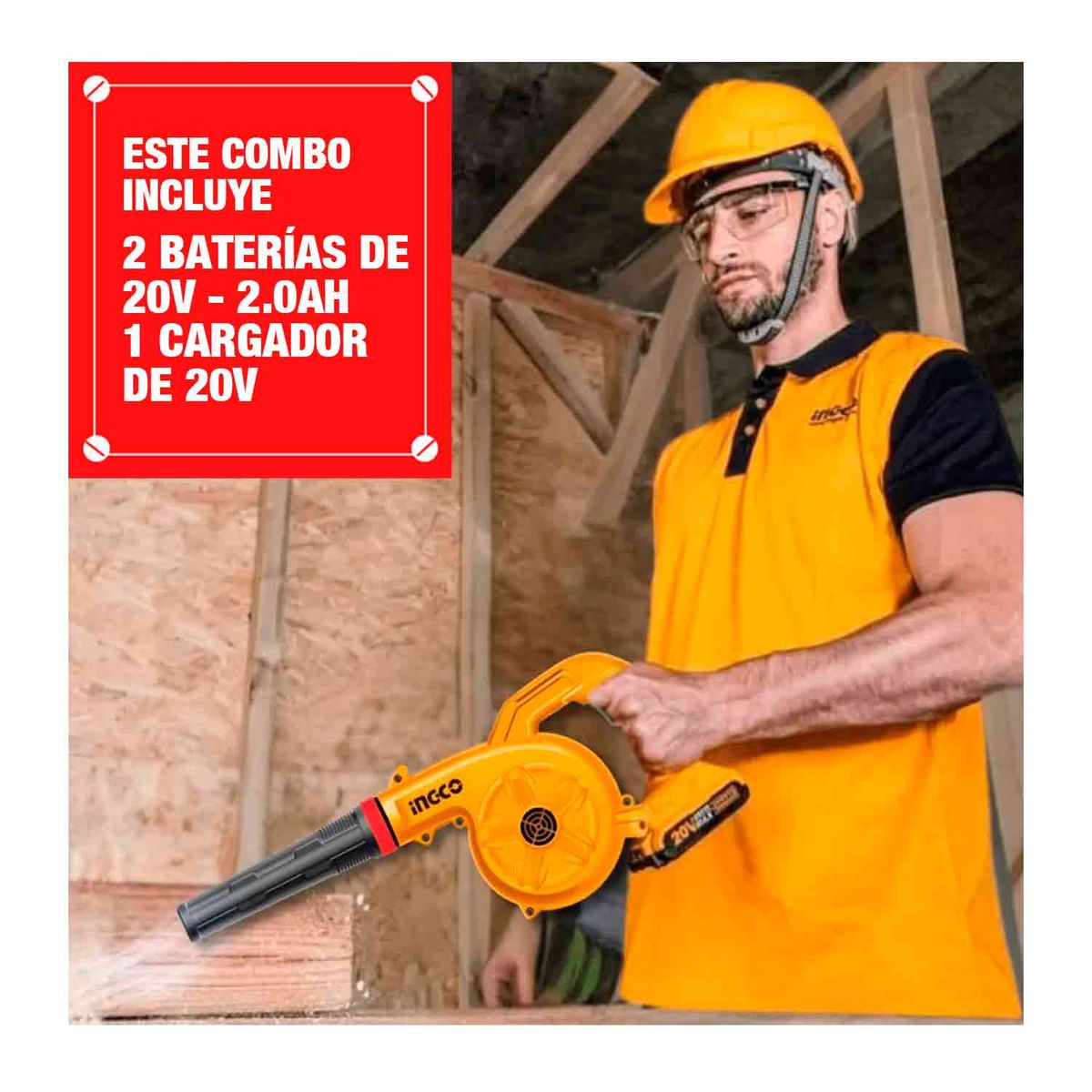 INGCO TOOLS - Aspiradora Inalámbrica 08l 120w + Soplador 20v + Balanza Gramera